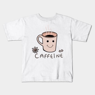 Caffein Cute coffee cup Kids T-Shirt